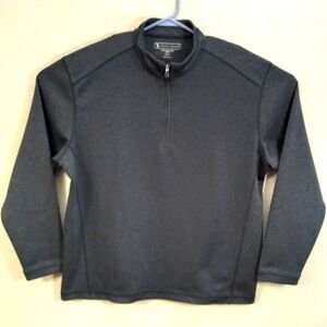 Pebble Beach Sweater Mens Large Grey Stretch Long Sleeve 1/2 Zip Mock Neck